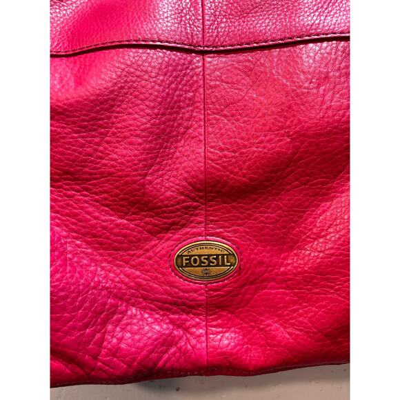 Fossil leather pink satchel large handbag with removable shoulder strap - Picture 6 of 9